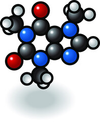 Caffeine molecule.