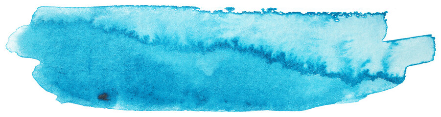 blue watercolor stain on white background isolated