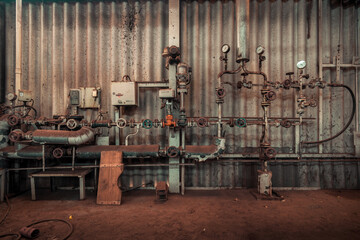 Creepy abandoned industry area with natural decay a lost place a decayed factory hall