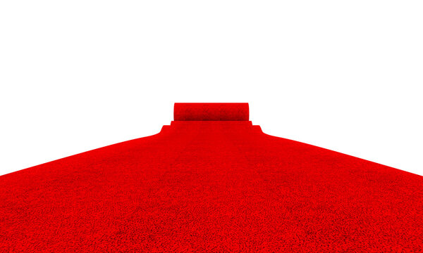 Red Carpet Against White Background