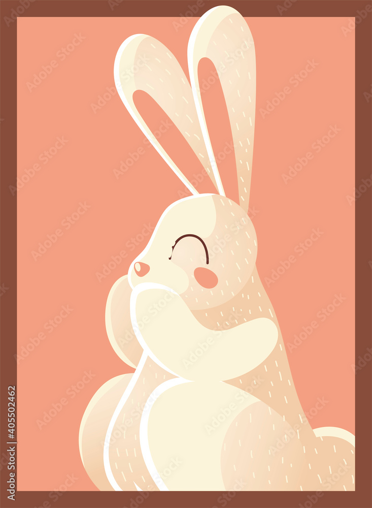 Canvas Prints cute white rabbit wildlife portrait cartoon animal design