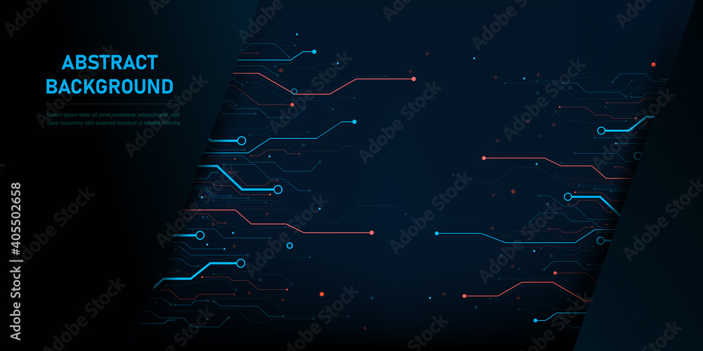 Poster abstract background electronic print circuit dot and line 004