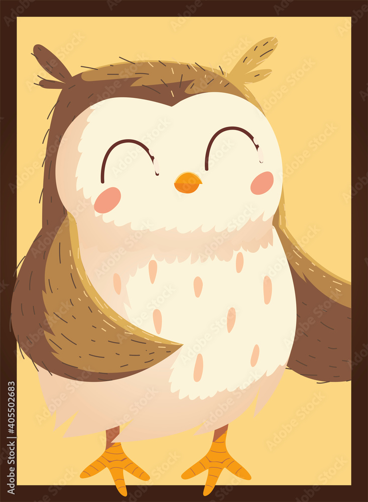 Canvas Prints cute owl bird portrait wildlife cartoon animal