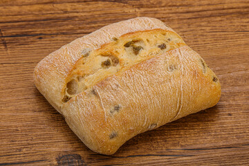 Italian ciabatta bread with olive