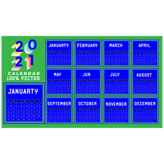 New year flat wall calendar 2021