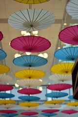 colorful umbrellas in the market