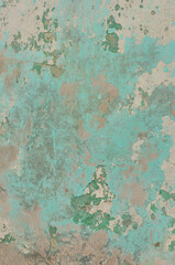 old and worn out turquoise wall texture, to use as background, vintage style