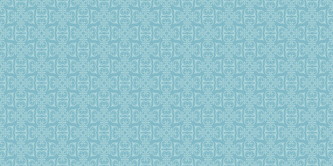 Decorative background pattern with floral ornament. Blue shades. Seamless wallpaper texture. Vector image
