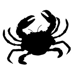 Crab Icon. Vector Black Silhouette Illustration