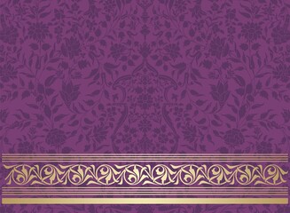 wedding card design, paisley floral pattern , India	