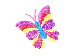 Artificial colorful butterfly made from fabric