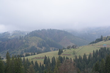 Ukrainian Carpathian Mountains. mountain house