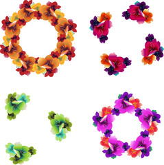 Spring flowers,  sakura blossom vector illustration. Floral spring frame. Decorative floral element.