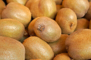 kiwi fruit background. ripe kiwi in the market.