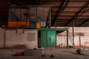 A decayed factory hall an abandoned industry area with natural decay