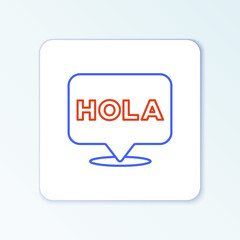 Line Hola icon isolated on white background. Colorful outline concept. Vector.