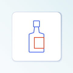 Line Tequila bottle icon isolated on white background. Mexican alcohol drink. Colorful outline concept. Vector.