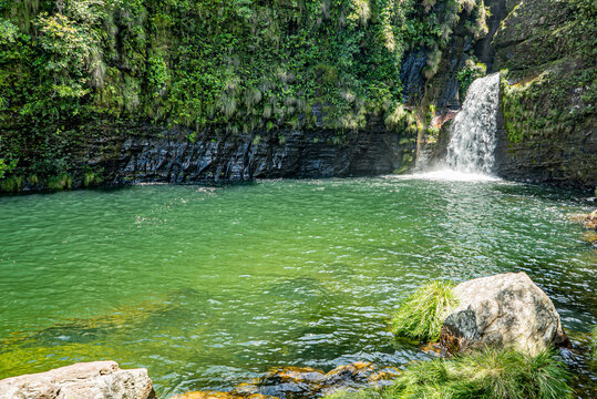 Beautiful Waterfall somewhere in Chapada dos Veadeiros, Goais, Brazil 