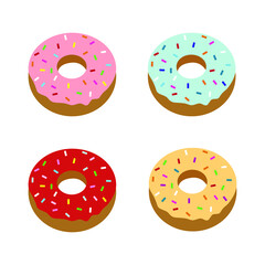 Set of colorful donuts vector