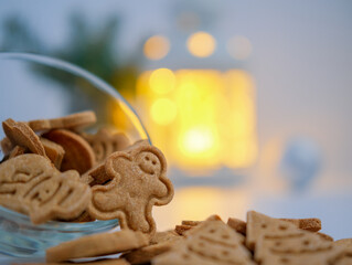 Gingerbread cookies homemade. Traditional Christmas celebration concept