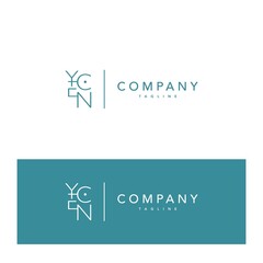 Cool and modern logo initials YECN design