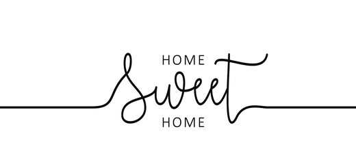 Slogan Home sweet home, home is where the heart is or home is where your heart is. Possitive, motivation and inspiration message moment. Romantic, wedding signs. Fun vector romance quote. 