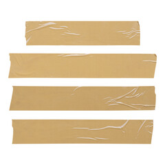 Adhesive tape or masking tape pieces isolated on white background. Object with clipping path