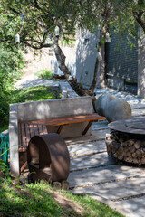 wood and logs to make fire in zen sector for tranquility and meditation cordoba argentina