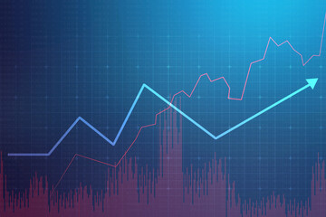 2d rendering Stock market online business concept. business Graph 
