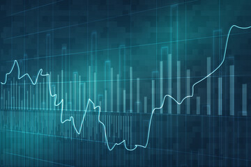 2d rendering Stock market online business concept. business Graph 
