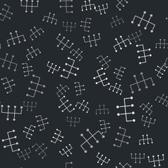 Grey Gear shifter icon isolated seamless pattern on black background. Transmission icon. Vector.