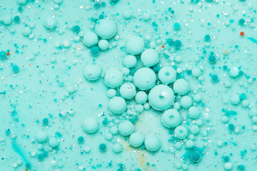 Abstract blue background of color mint bubbles