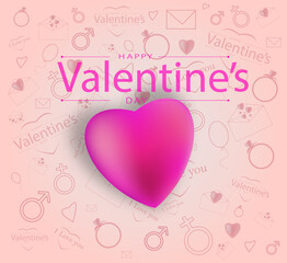 Background for cards and greetings on Valentine's day on February 14.