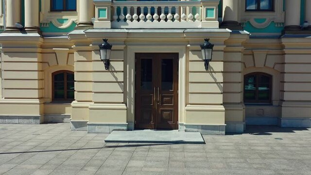 Aerial view of Mariinsky Palace in Kiev, fassade of Mariinsky Palace kiev, Ukraine