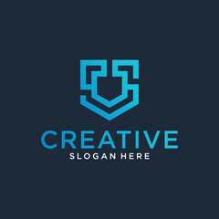 Obraz premium Initial U logo design inspiration