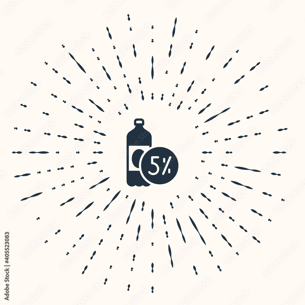 Poster grey beer bottle icon isolated on beige background. abstract circle random dots. vector.
