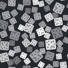 Grey Beer bubbles icon isolated seamless pattern on black background. Vector.
