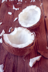two half of coconut