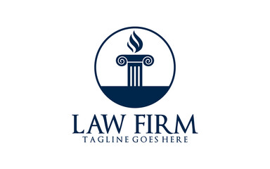 Law firm trend logo icon vector design. Universal legal, lawyer, scales sword column idea creative premium symbol.