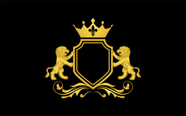 Luxury lion crest logo - royal lion vector template For Business, Community, Industrial, Foundation, Security, Tech, Services Company.