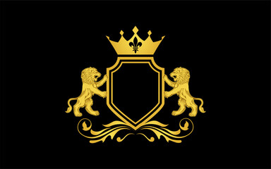 Luxury lion crest logo - royal lion vector template For Business, Community, Industrial, Foundation, Security, Tech, Services Company.