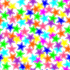 Colored stars seamless pattern vector image