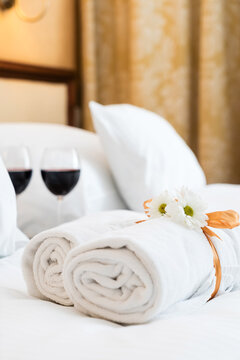 White towel in luxury boutique hotel
