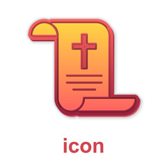 Obraz premium Gold Decree, paper, parchment, scroll icon icon isolated on white background. Chinese scroll. Vector.