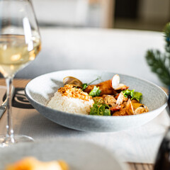 seafood dishes in the restaurant