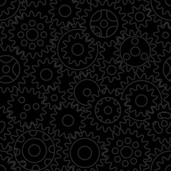 Gears gray vector seamless background