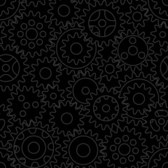 Gears gray vector seamless background