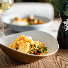 seafood dishes in the restaurant