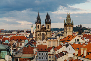 Naklejka na ściany i meble Prague, Czech Republic - September 28, 2015: Prague. Capital of Czech Republic