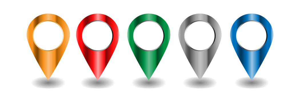Map Pointers 3d,location Pin.Set Of Bright Location Icon. Vector Illustration In EPS 10